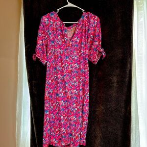 Lilly Pulitzer Pink and Blue Puff Sleeve Sundress